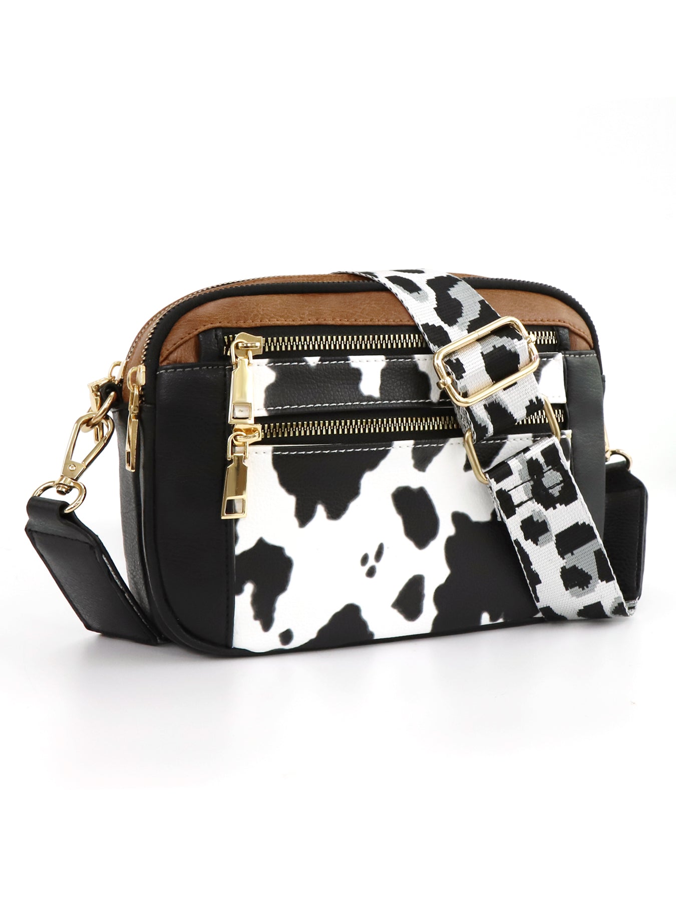 CINBIN Cow Print Women Small Crossbody Bags with Cute Adjustable Shoulder Strap