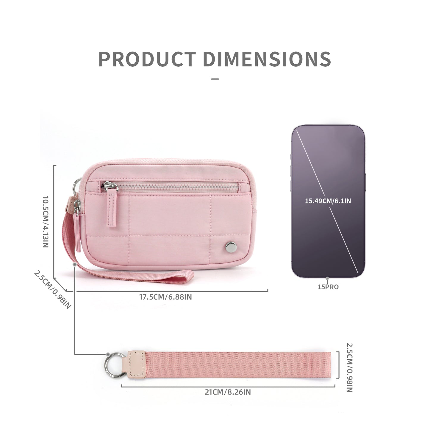 Wristlet Wallets for Women Nylon with 3 Zipper Purse Credit Card Holder Phone Organizer Waterproof With RFID Blocking