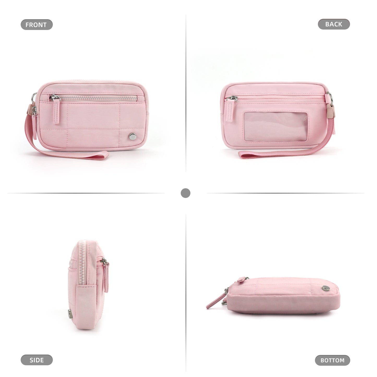 Wristlet Wallets for Women Nylon with 3 Zipper Purse Credit Card Holder Phone Organizer Waterproof With RFID Blocking