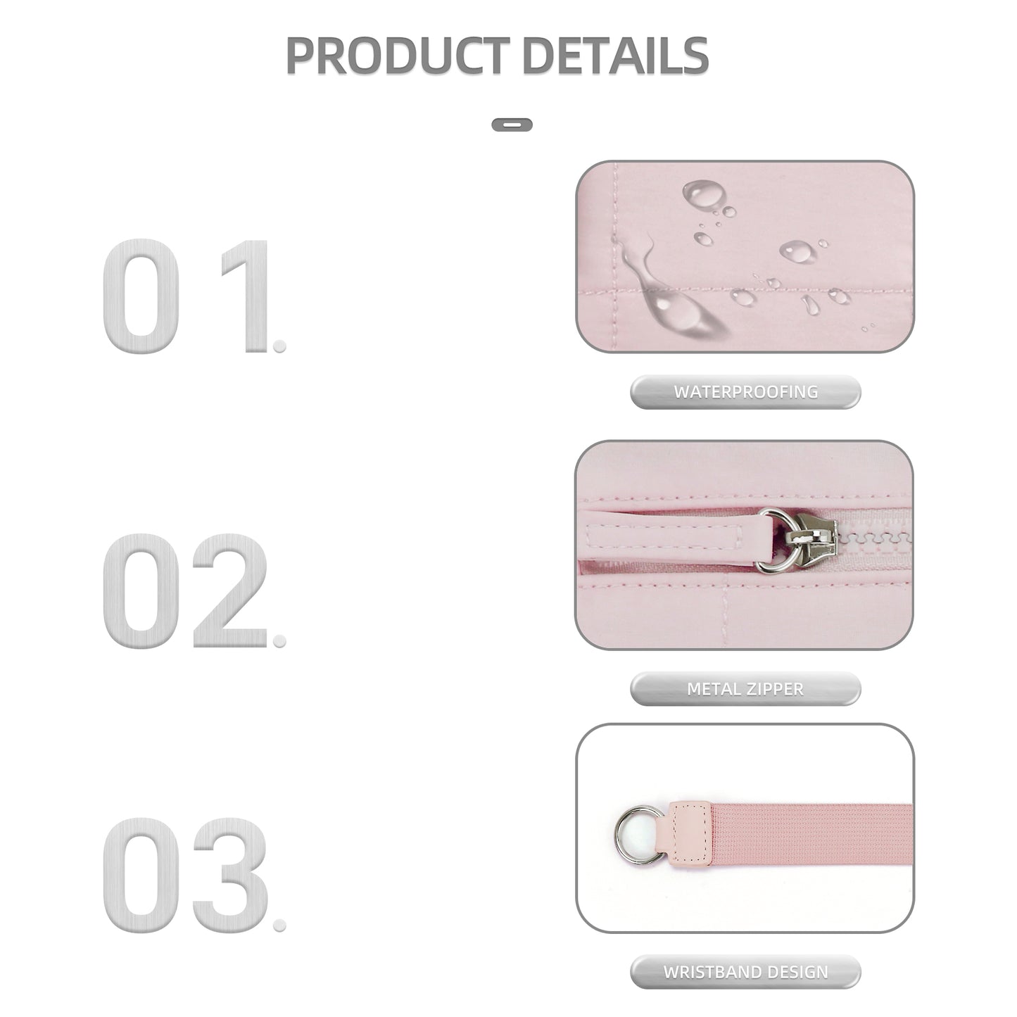 Wristlet Wallets for Women Nylon with 3 Zipper Purse Credit Card Holder Phone Organizer Waterproof With RFID Blocking